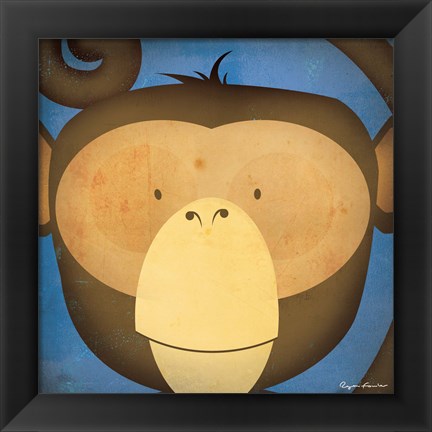 Framed Monkey WOW Print