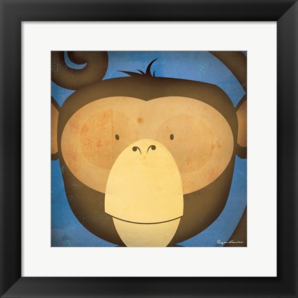 Framed Monkey WOW Print