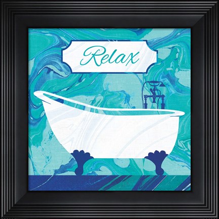 Framed Marbled Bath I Print