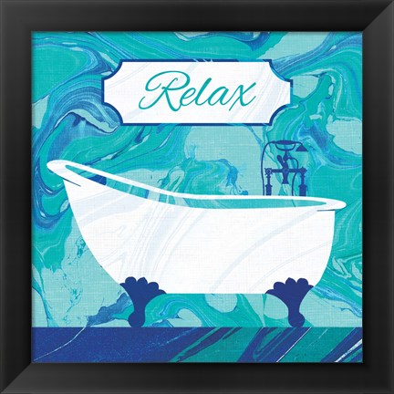 Framed Marbled Bath I Print