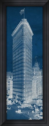 Framed Flat Iron 1909 Blueprint Panel Print
