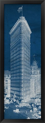 Framed Flat Iron 1909 Blueprint Panel Print