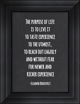 Framed Purpose of Life is to Live Print