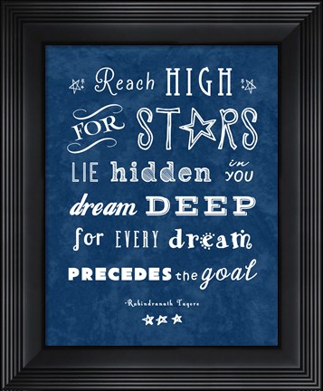 Framed Reach High For Starts Print