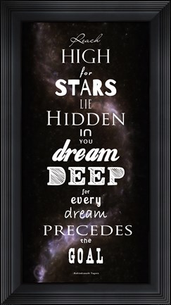 Framed Reach High for Stars Print