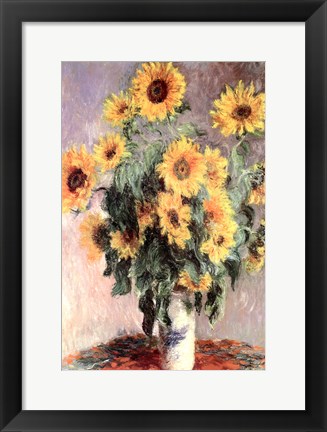 Framed Sunflowers, c.1881 Print