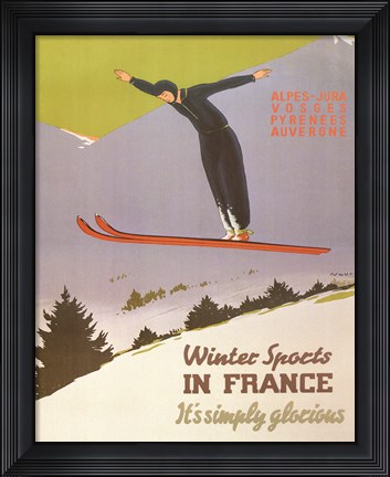 Framed Winter Sports in France Print