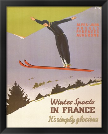 Framed Winter Sports in France Print