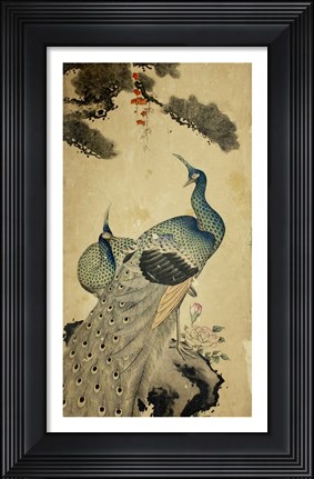 Framed Korean Peacocks Print
