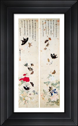 Framed Butterflies - script Print