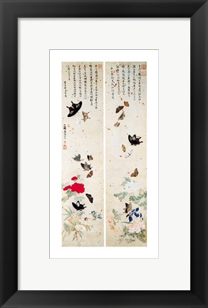 Framed Butterflies - script Print