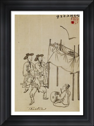 Framed Korean Puppet Show Print