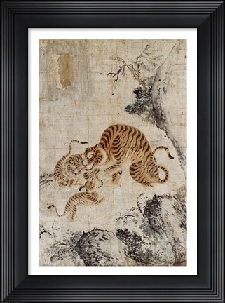 Framed Family of Tigers Print