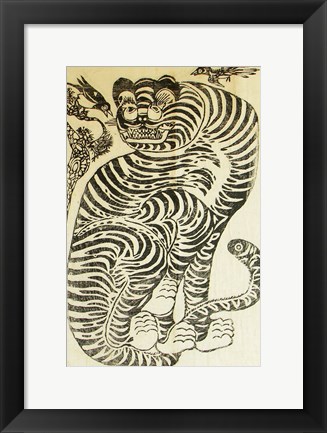 Framed Korean Folk Tiger Print