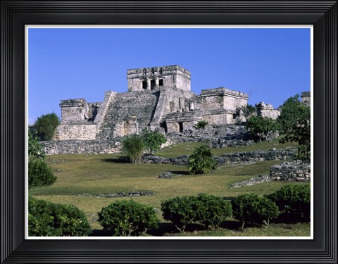 Framed Ancient building ruins, El Castillo, Tulum Mayan Print