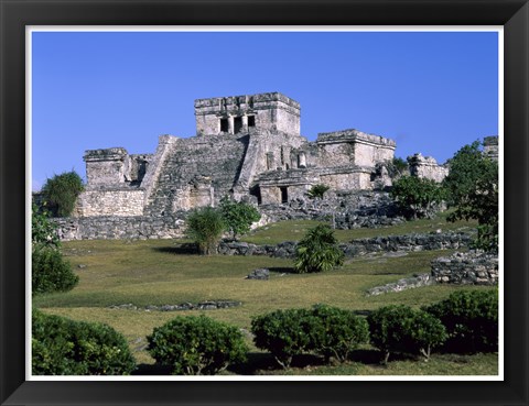 Framed Ancient building ruins, El Castillo, Tulum Mayan Print