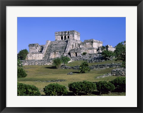 Framed Ancient building ruins, El Castillo, Tulum Mayan Print