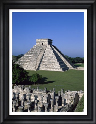 Framed Ancient structures, El Castillo, Chichen Itza (Mayan), Mexico Print