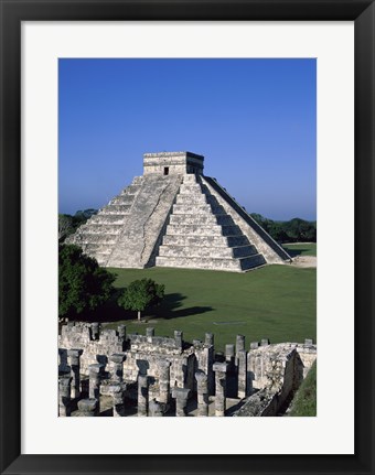 Framed Ancient structures, El Castillo, Chichen Itza (Mayan), Mexico Print