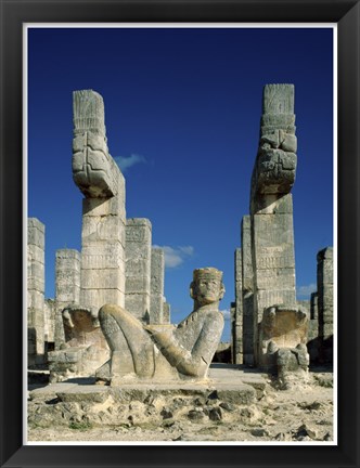 Framed Mayan Statues Temple of the Warriors Print