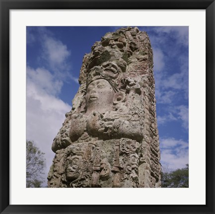 Framed Stelae Copan Mayan Honduras Print