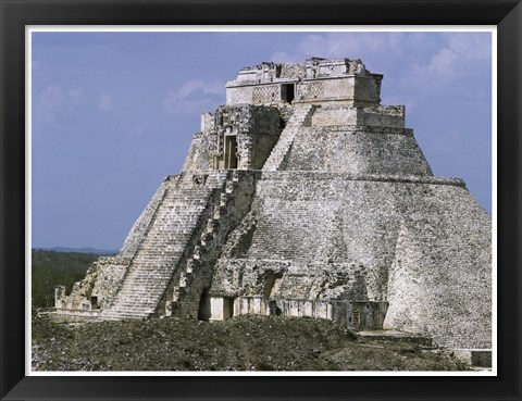 Framed Mayan Pyramid of the Magician Uxmal Print