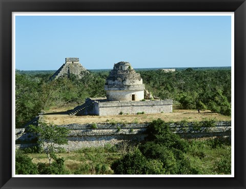 Framed Observatory in front of a Pyramid Print