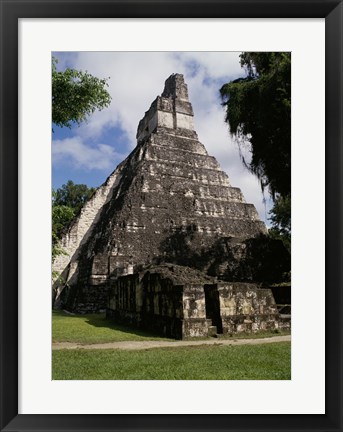 Framed Facade of the Temple of the Great Jaguar, Tikal Print