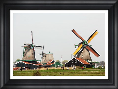 Framed Dutch Zaanse Schans Windmills Print