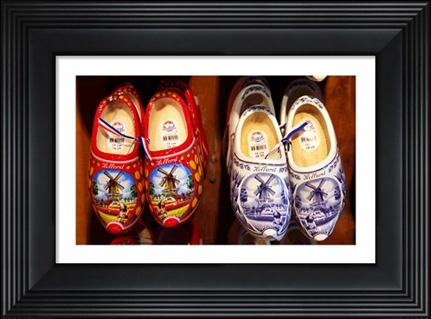 Framed Wooden Dutch Clogs Print