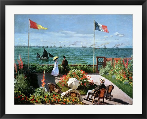 Framed Terrace at Sainte-Adresse, 1867 Print