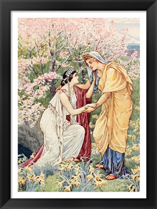 Framed Demeter Rejoiced For Her Daughter Was By Her Side Print