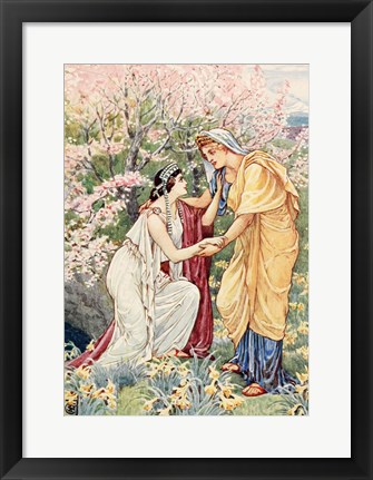 Framed Demeter Rejoiced For Her Daughter Was By Her Side Print