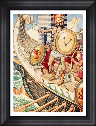 Framed Brasidas loses his shield Print