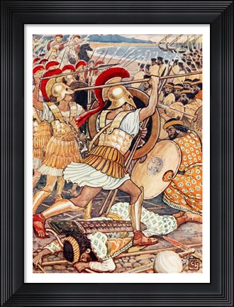 Framed They Crashed Into the Persian Army with Tremendous Force Print