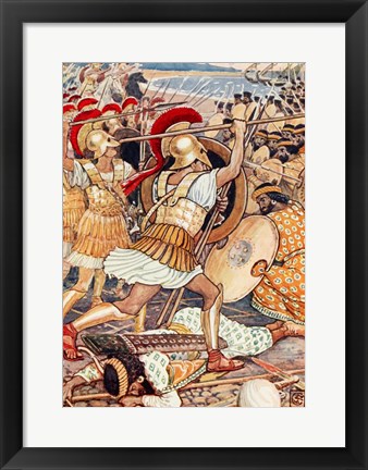 Framed They Crashed Into the Persian Army with Tremendous Force Print