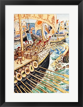 Framed Ship Dashed Against Ship Print