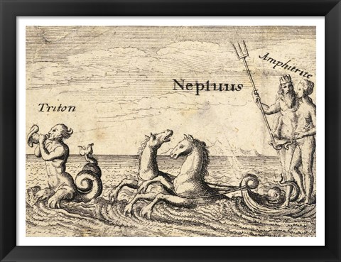 Framed Greek Gods Neptune Print