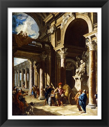 Framed Alexander the Great Cutting the Gordian Knot Print