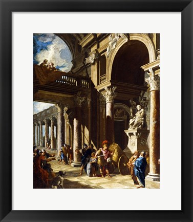 Framed Alexander the Great Cutting the Gordian Knot Print