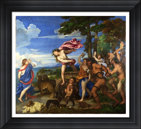 Framed Titian Bacchus and Ariadne Print