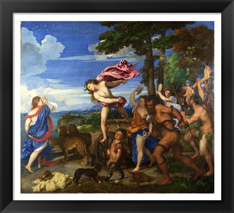 Framed Titian Bacchus and Ariadne Print