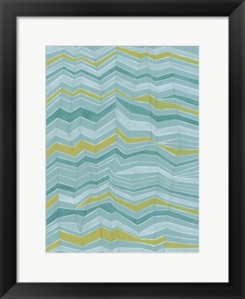 Framed Tectonic Stripes I Print