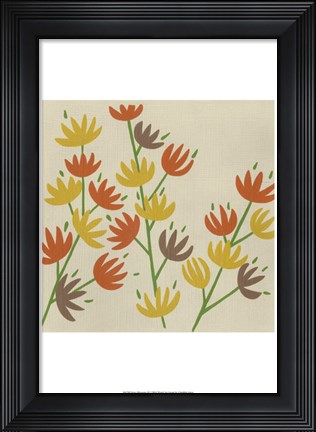 Framed Retro Blossoms III Print
