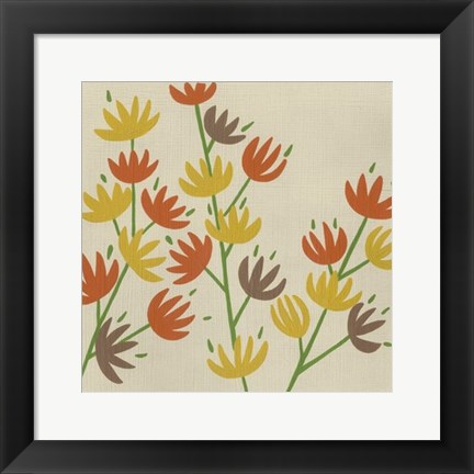 Framed Retro Blossoms III Print