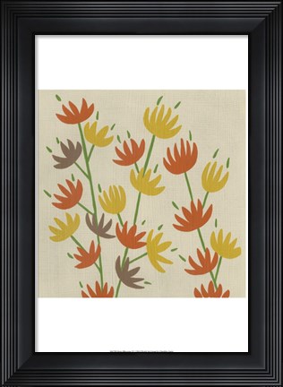 Framed Retro Blossoms IV Print