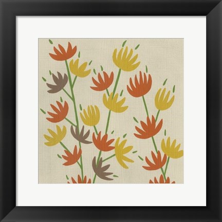 Framed Retro Blossoms IV Print