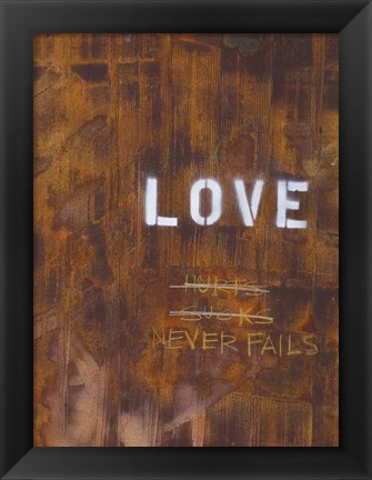 Framed Love Never Fails I Print