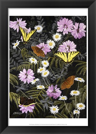 Framed Tapestry of Butterflies Print