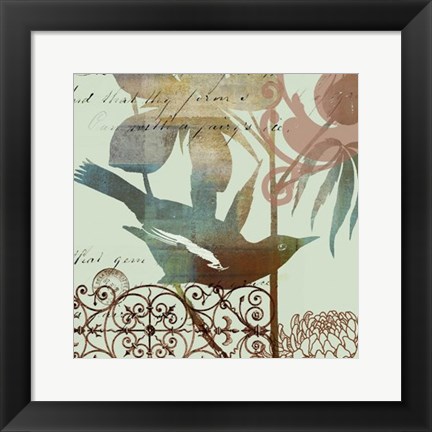 Framed Fanciful Bird I Print